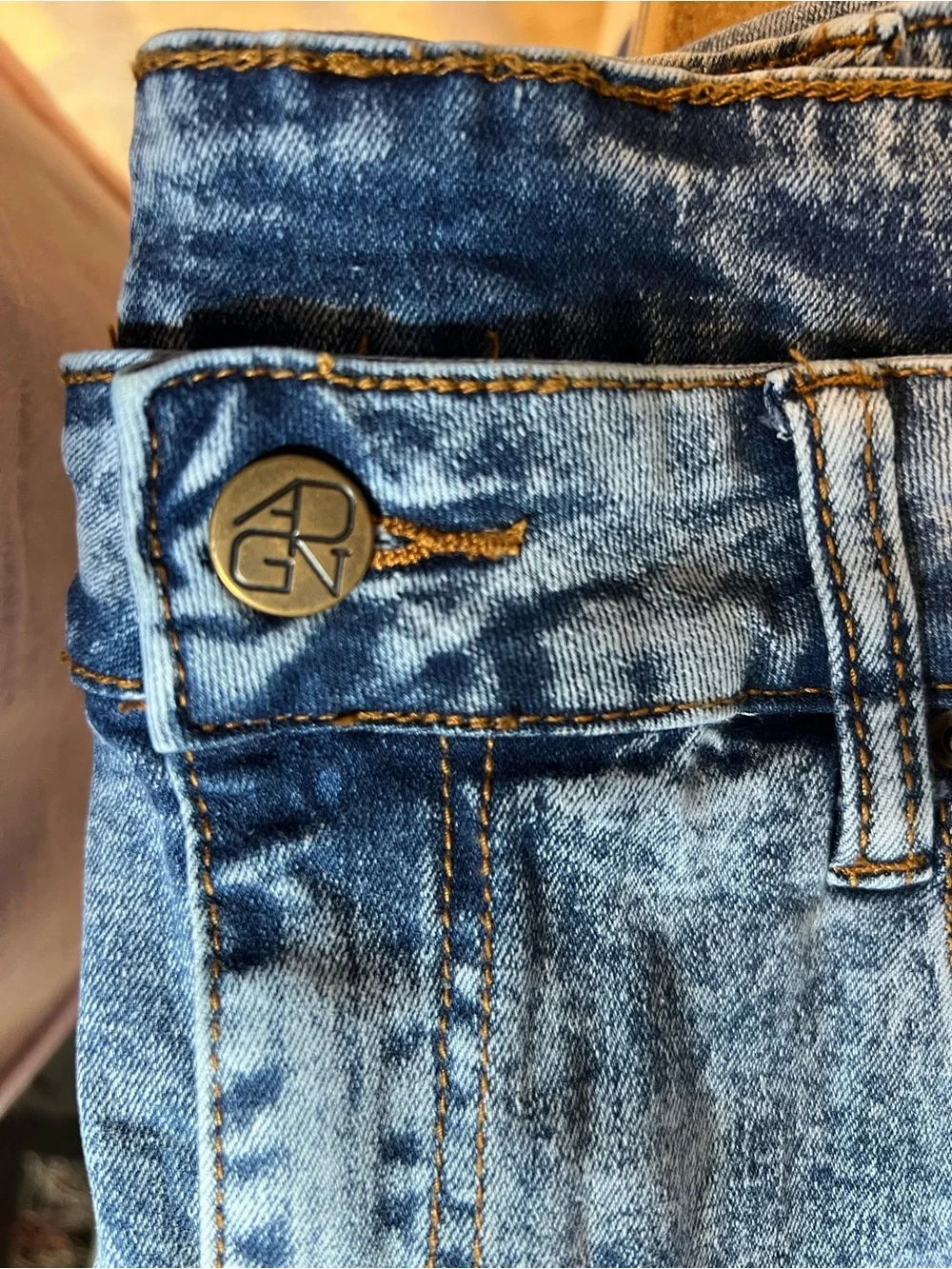 ADGN Acid Wash High Rise Tapered Jeans L NWOT
